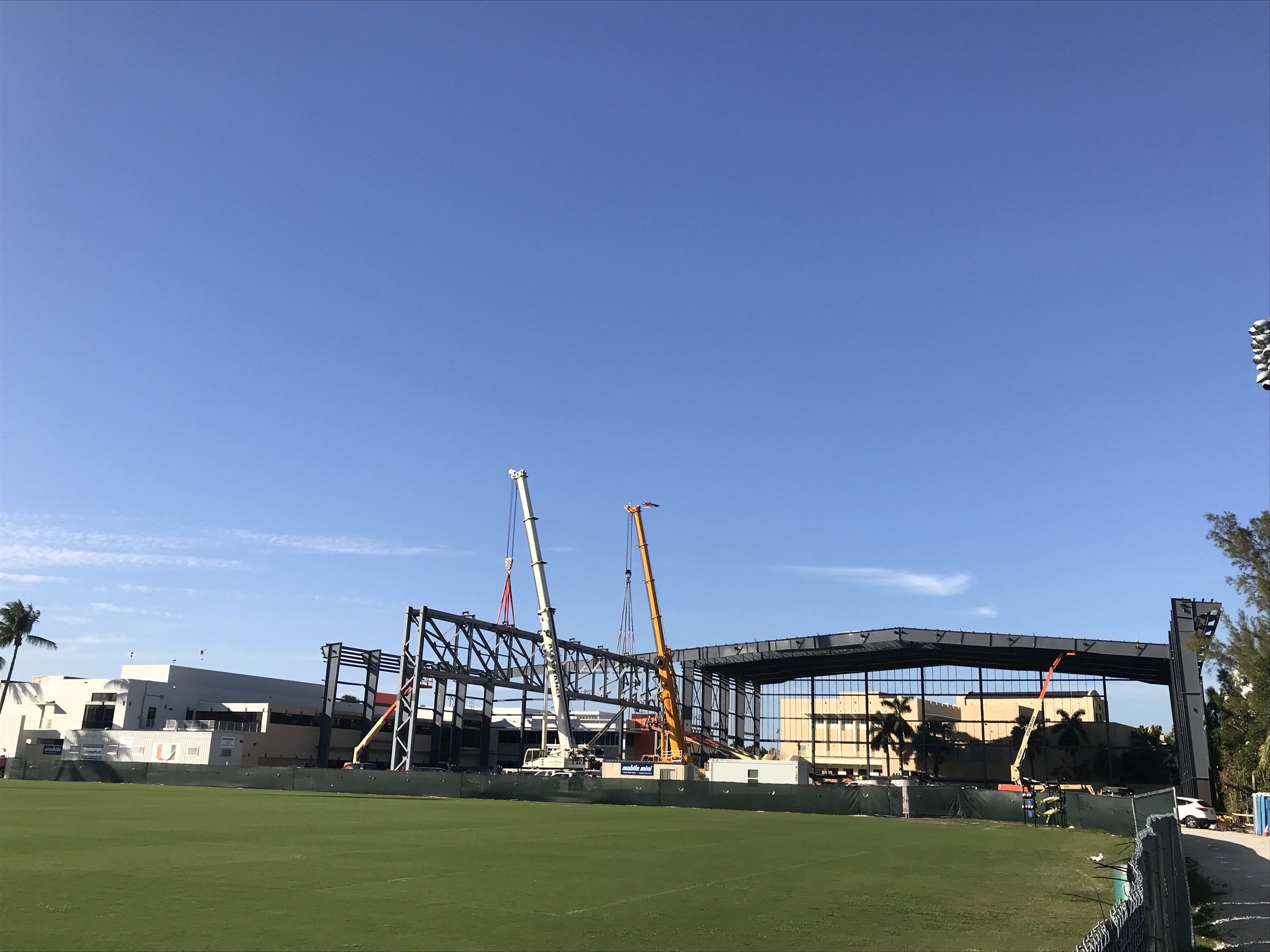  View across the outdoor practice field 