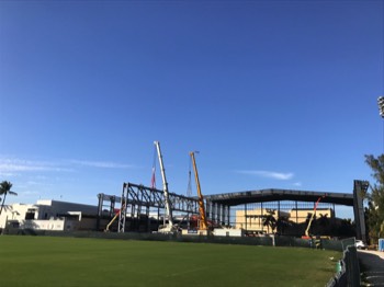  View across the outdoor practice field 