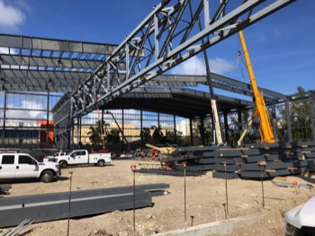  Erecting roof struture over offices area 