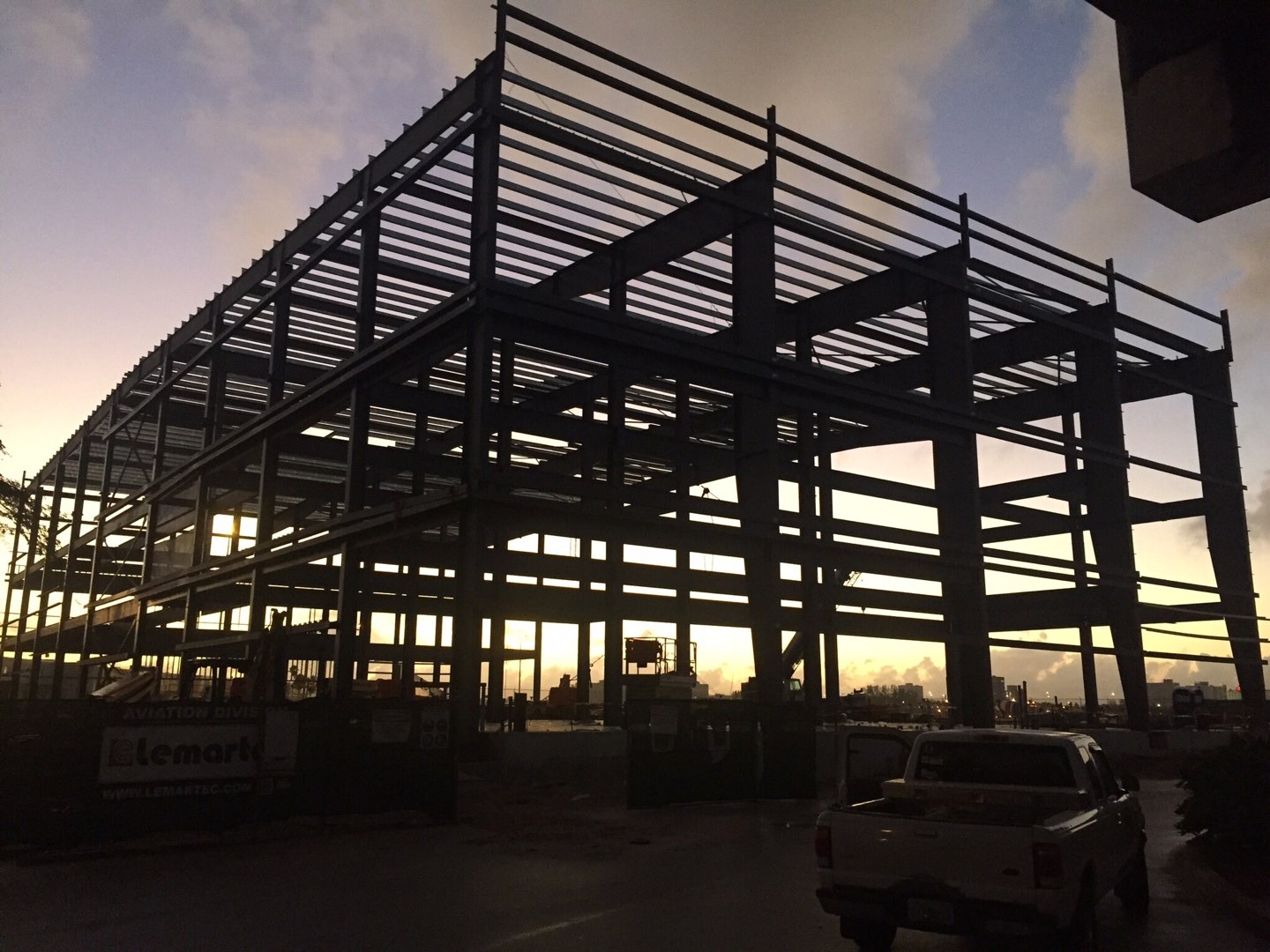  LAN Cargo Hangar Steel Erection Sunset 