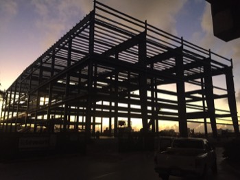  LAN Cargo Hangar Steel Erection Sunset 